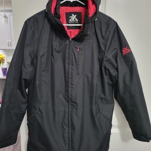 Zero Xposur midweight coat black and pink